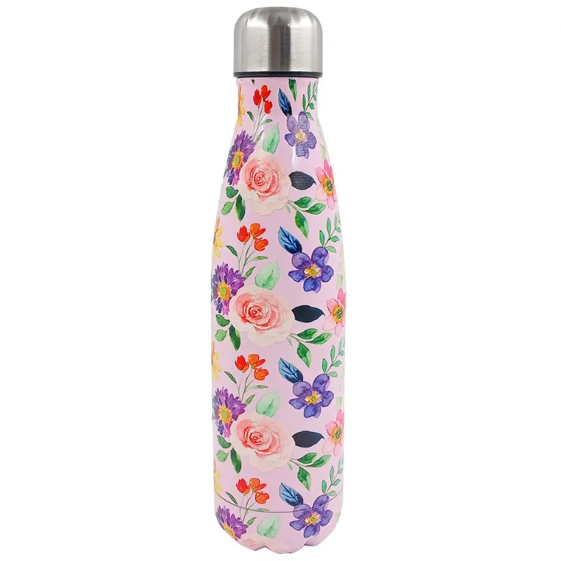 Garrafa Térmica Flores 500ml em Aço Inox Fu Xing-Modelo 1