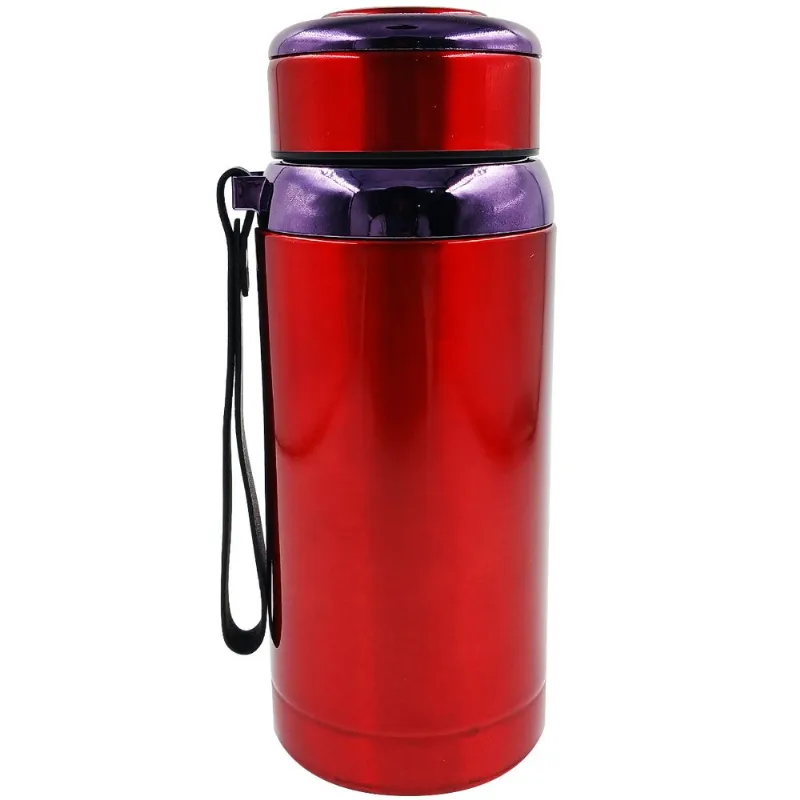 Garrafa Térmica C/ Alça 600ml em Metal Fu Xing-Vermelho