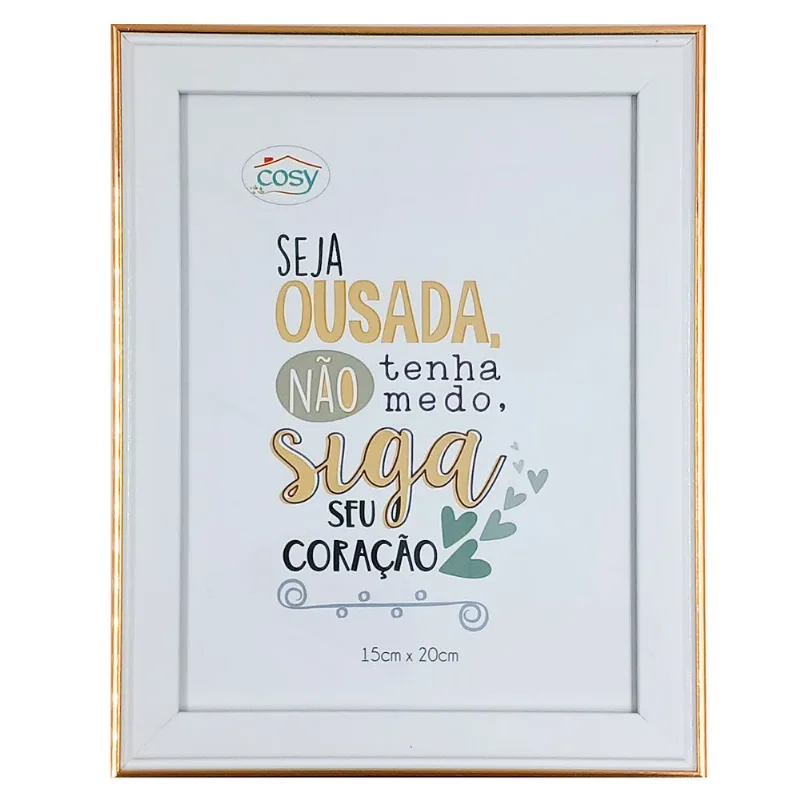 Porta Retrato Decorativo 10x15cm em Plástico Fu Xing-Rosê