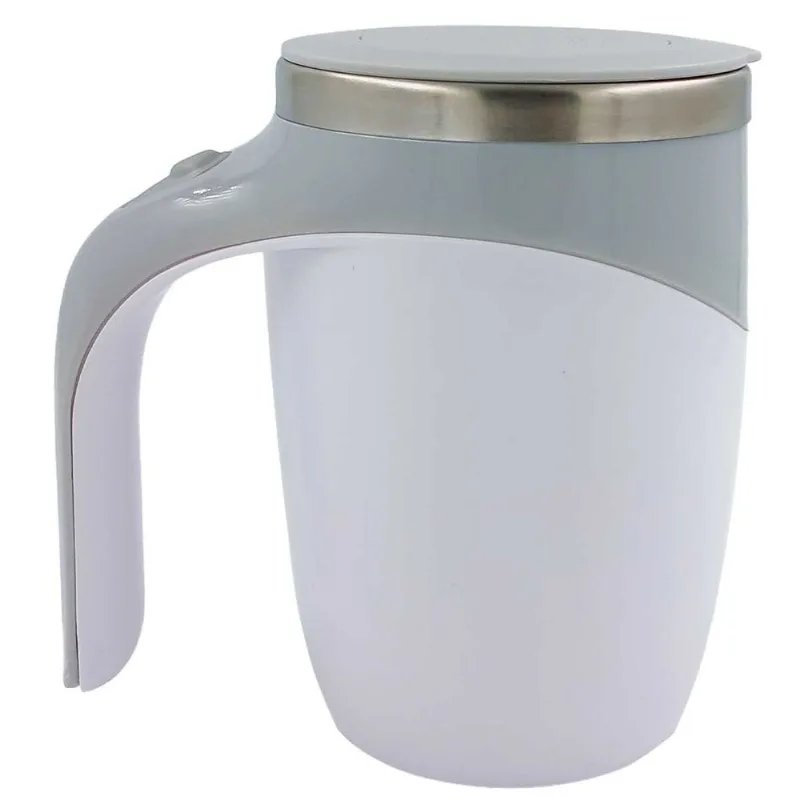 Caneca Mixer C/ Tampa 350ml em Aço Inox Fu Xing-Branco