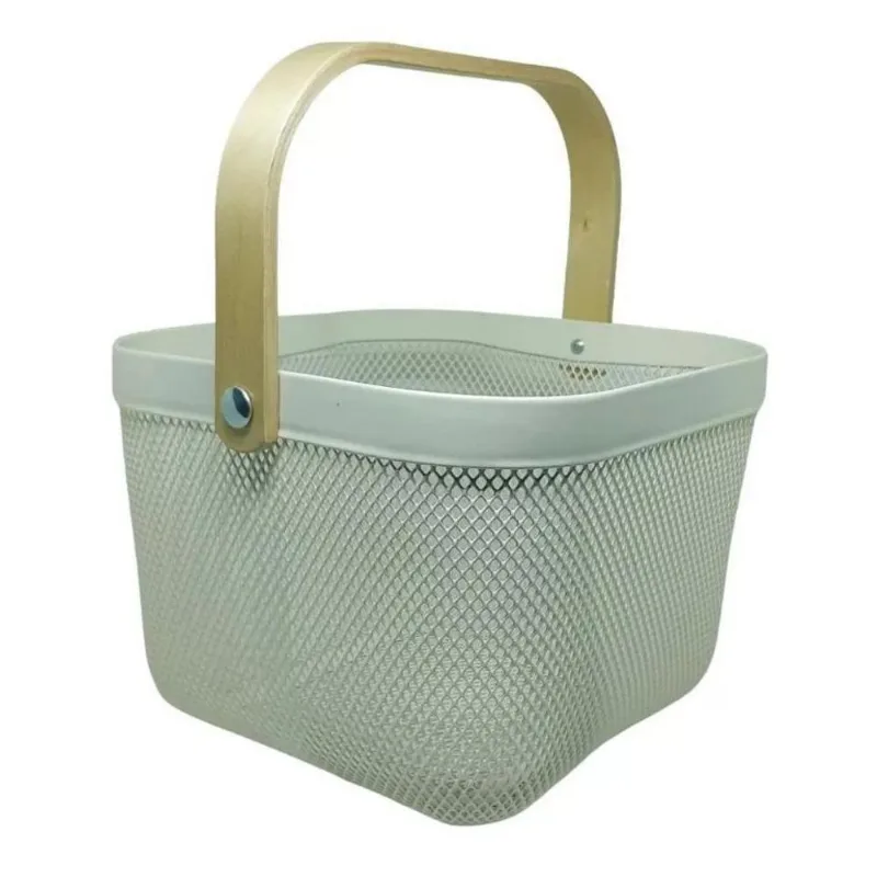 Cesto Aramado Alca Bambu Multiuso Fruteira 22,5x23,5cm Bege