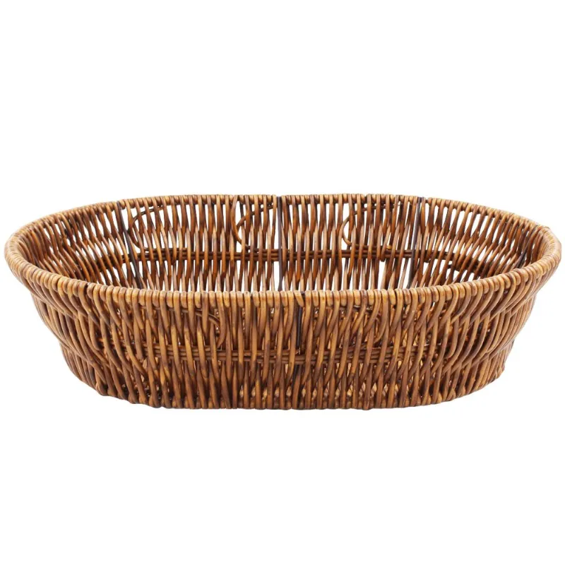 Cesto Oval Trançado 31cm em Plástico Fu Xing
