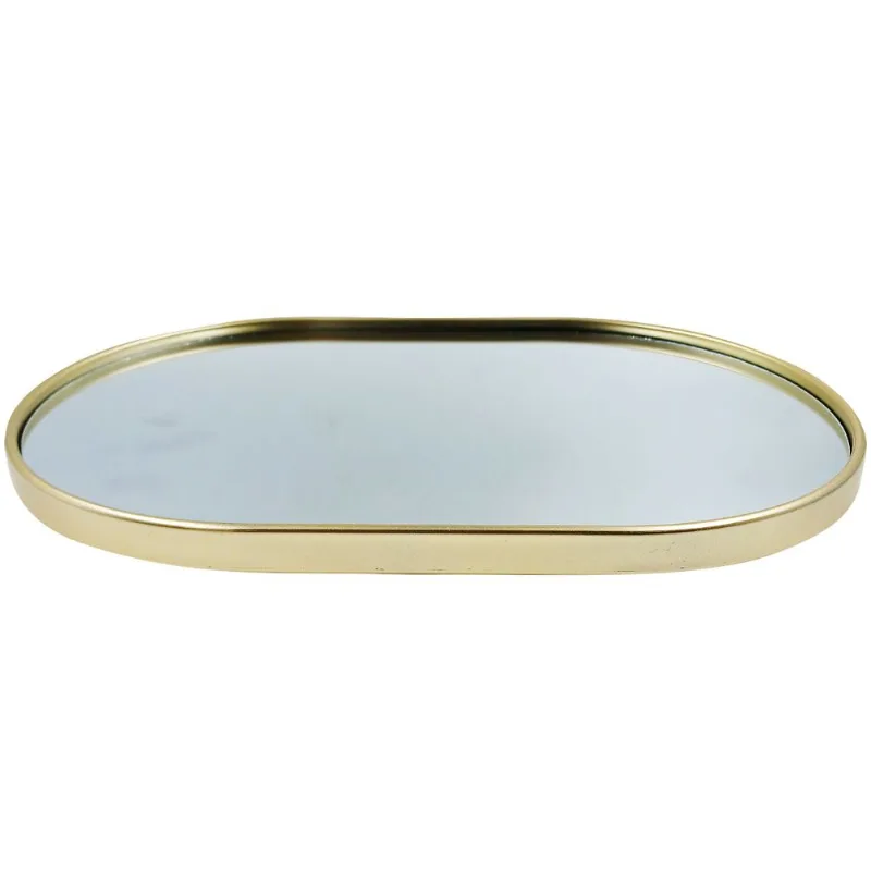 Bandeja Espelhada Oval 29,5x19,5cm em Plástico Fu Xing-Dourado