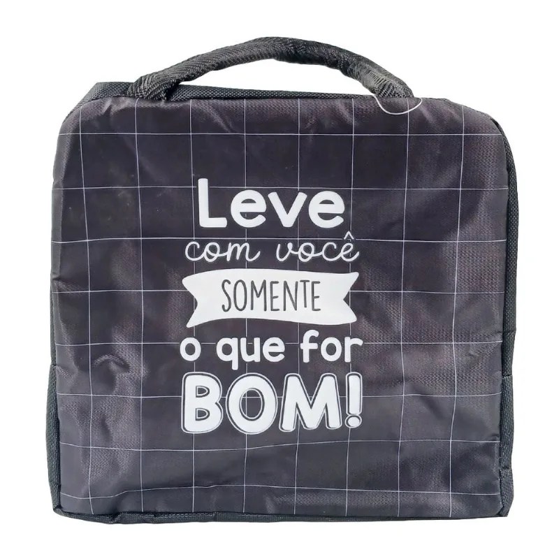 Bolsa Térmica Quadriculada 22x22,5cm em Poliéster Fu Xing-Modelo 1 Leve Com Você