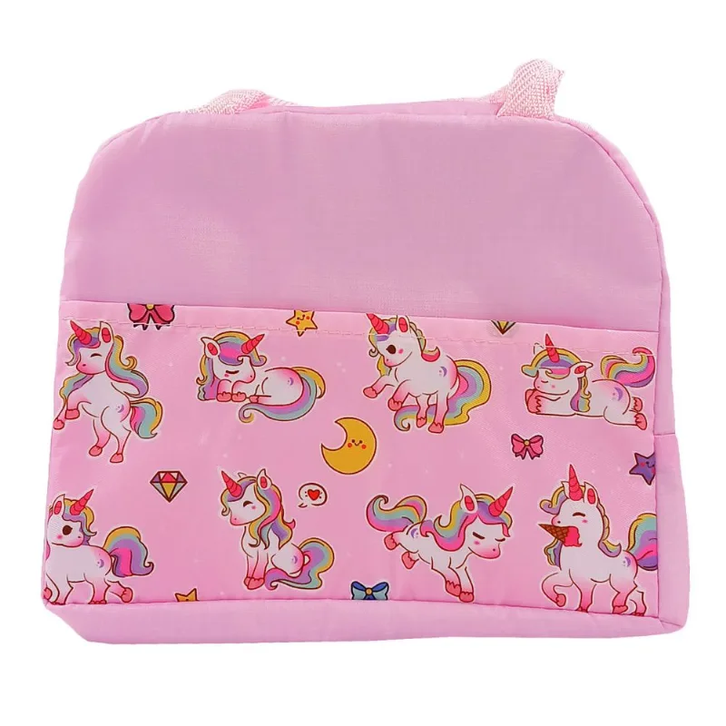 Bolsa Térmica C/ Alça 19x23cm em Poliéster Fu Xing-Rosa Unicórnio
