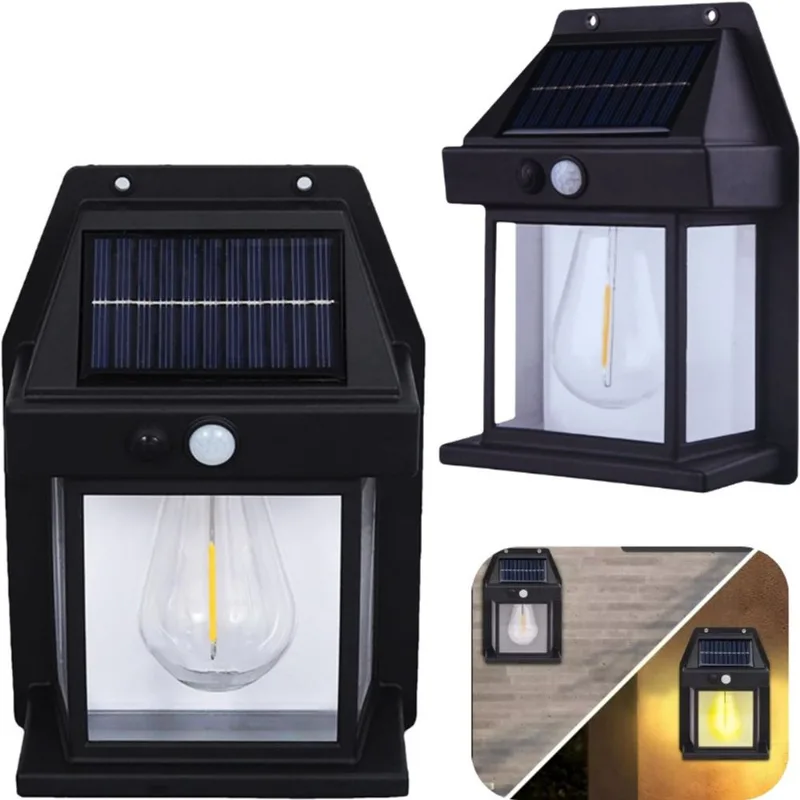 Luminária Solar Externa Com Sensor de Movimentos Movida a Energia Solar Lâmpada de Parede Luz Led 3d Cosy