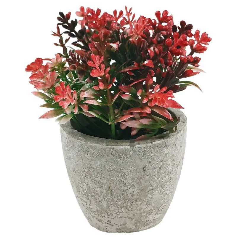 Vaso C/ Planta Artificial 6x5,3cm em Porcelana Fu Xing-Sortido