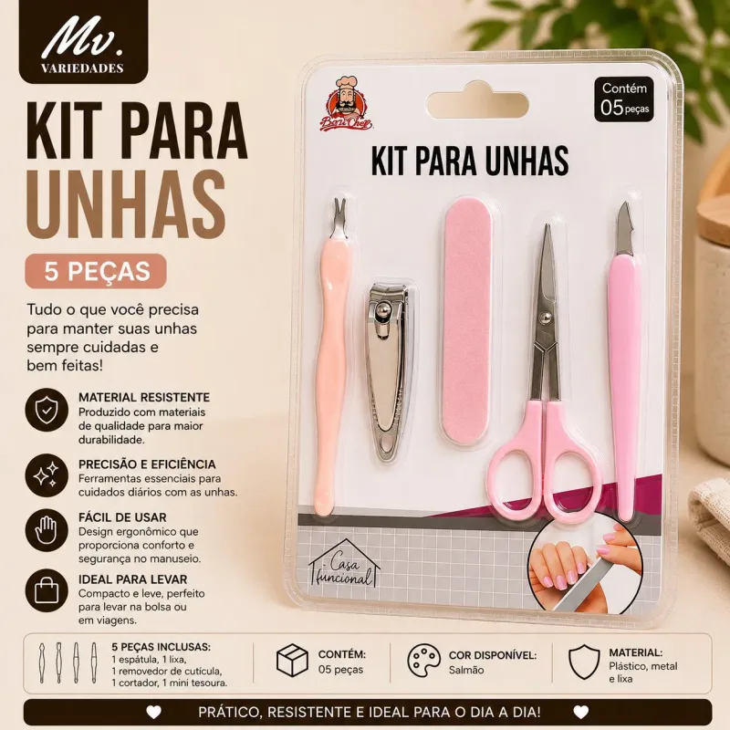 KIT PARA UNHAS 5 PEÇAS