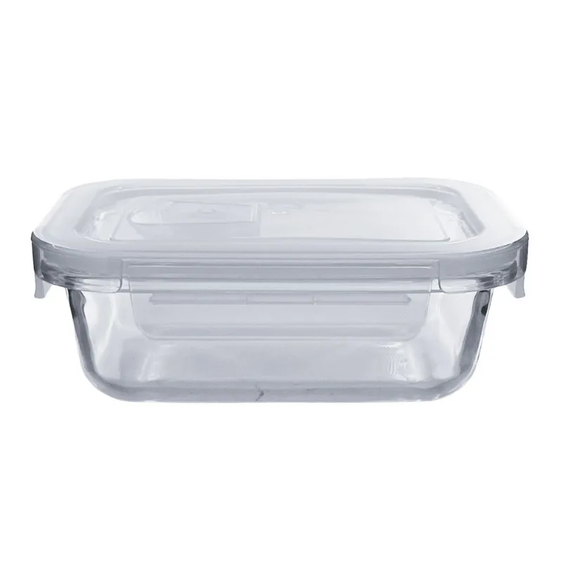 Pote Hermético Retangular 400ml em Vidro Fu Xing