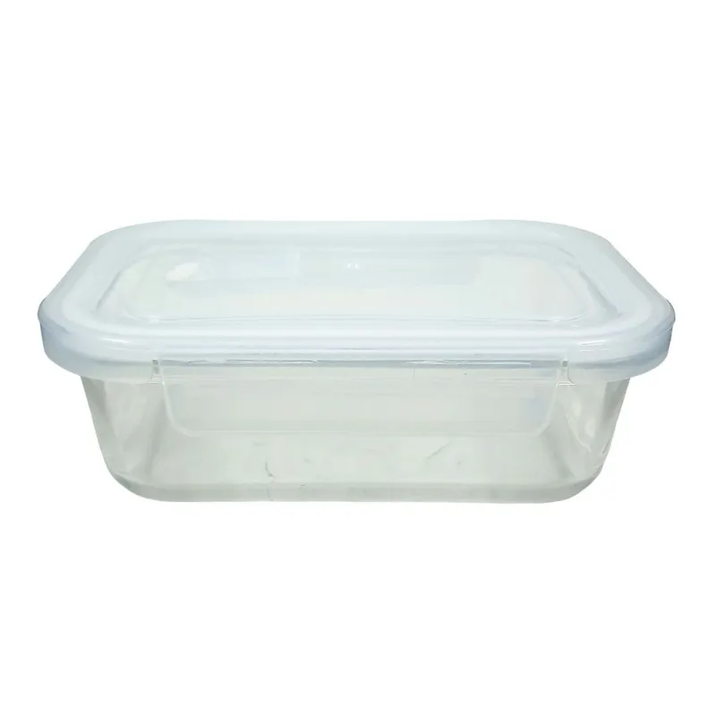 Pote Hermético Retangular 650ml em Vidro Fu Xing