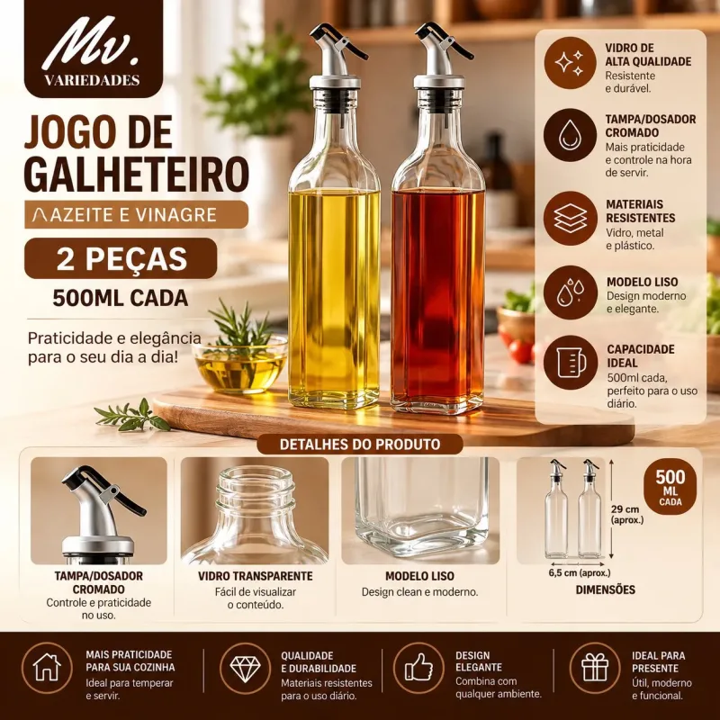JOGO DE GALHETEIROS 2 PEÇAS