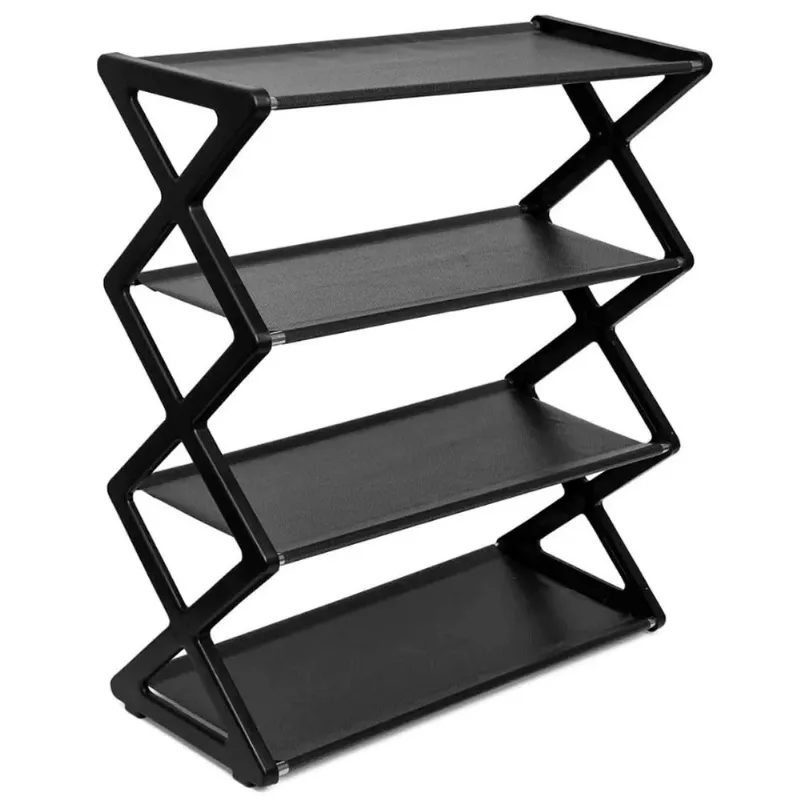 Sapateira Organizadora 4 Andares 49,5x42cm em Plástico Fu Xing-Preto