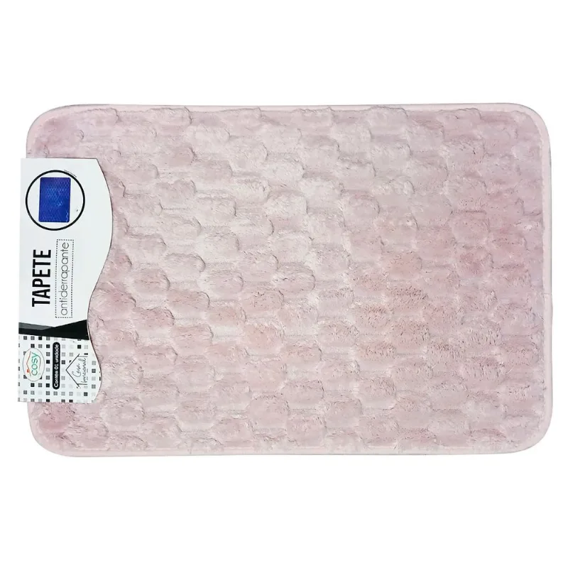 Tapete Felpudo Decorativo 59x39,5m em Poliéster Fu Xing-Rosa