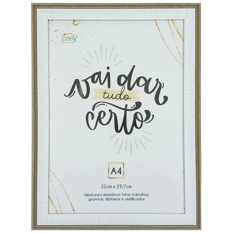 Quadro Certificado A4 21x29,7cm em Plástico Fu Xing-Cinza