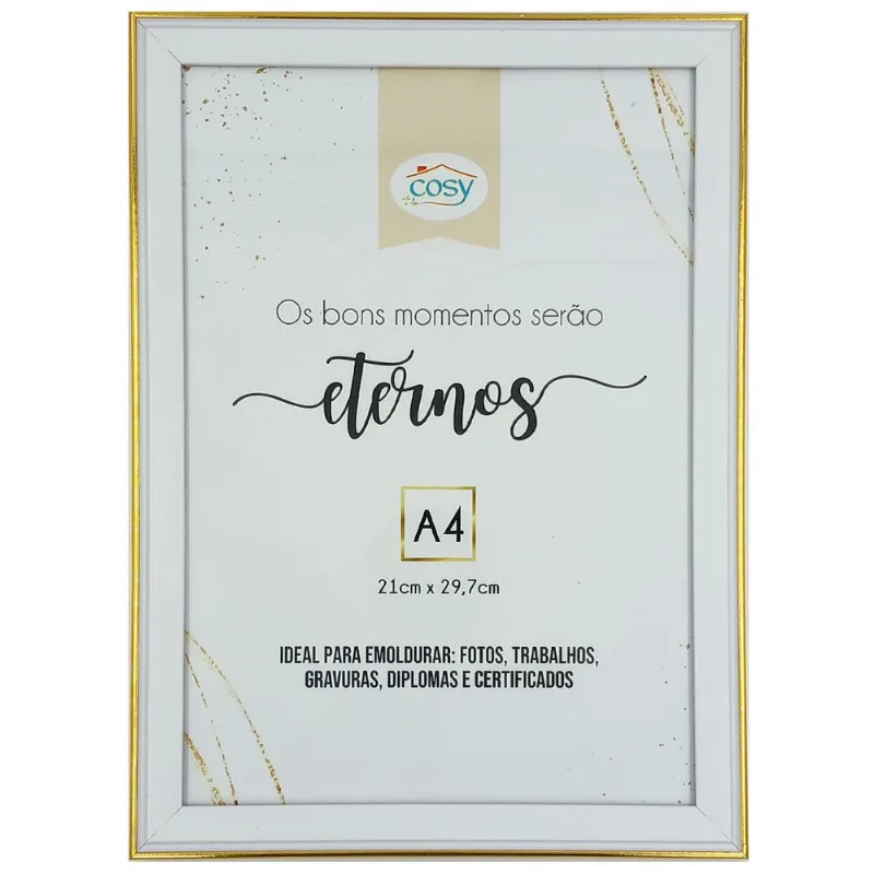 Quadro Certificado A4 21x29,7cm em Plástico Fu Xing-Dourado