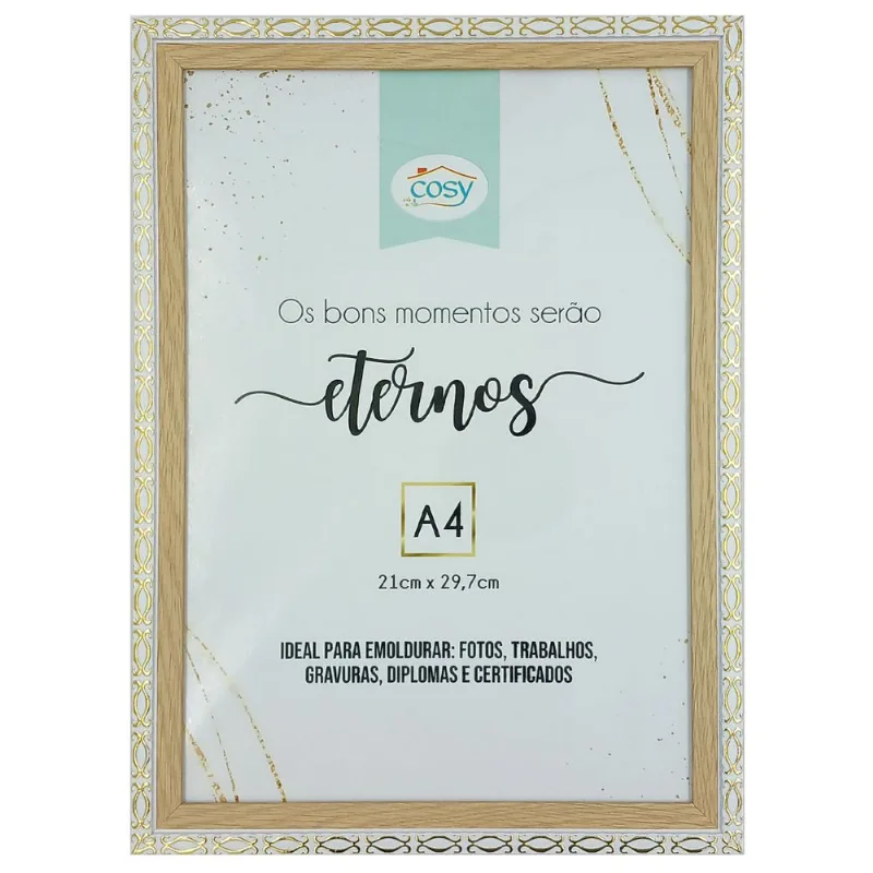 Quadro Certificado A4 21x29,7cm em Plástico Fu Xing-Bege