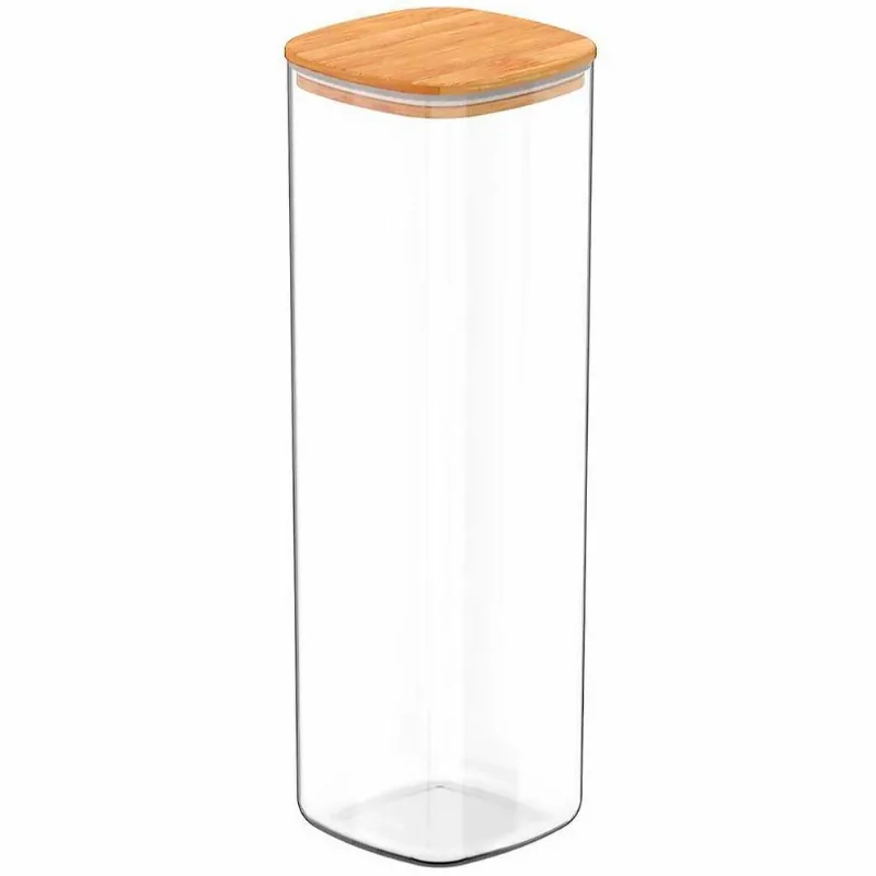 Pote Hermético C/ Tampa Bambu 950ml em Vidro Fu Xing