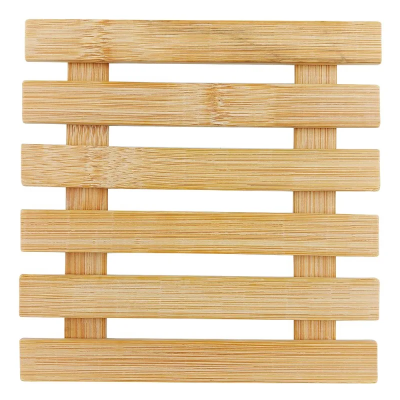 Descanso de Panela Quadrado 17cm em Bambu Fu Xing