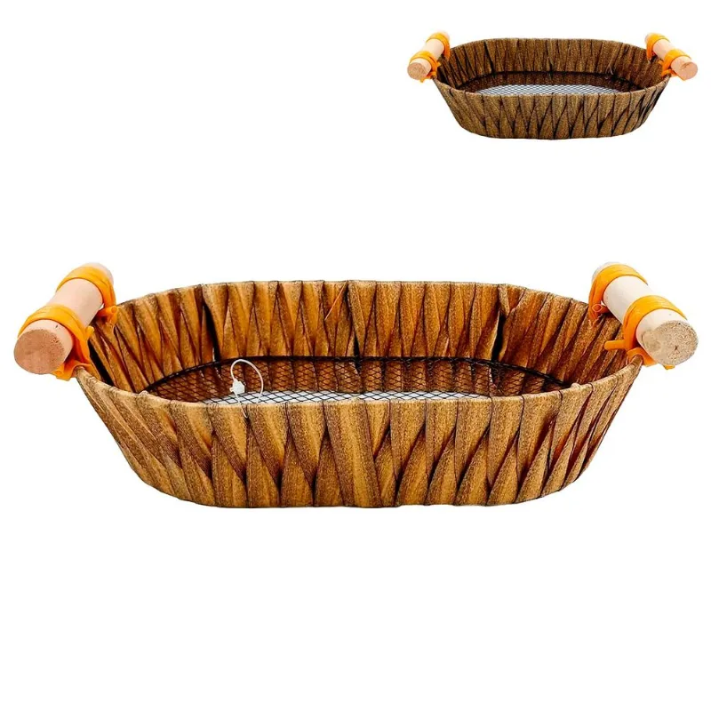 Organizador C/ Alça Madeira 30x18,5cm em Plástico Fu Xing-modelos sortidos