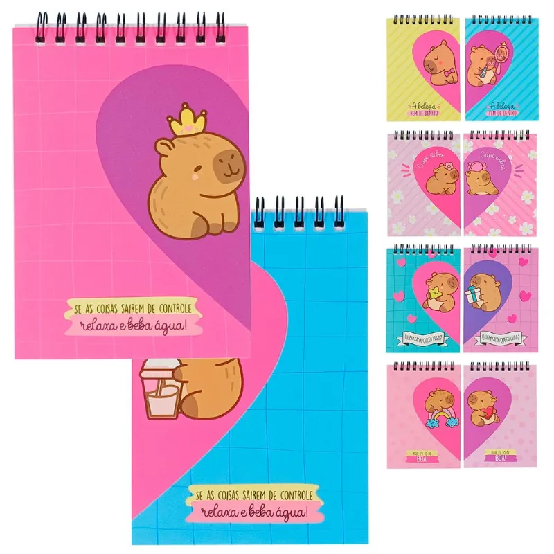 Kit Bloco de Anotação Capivara 2 Peças em Papel Fu Xing