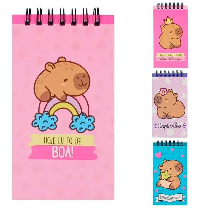 Bloco de Anotação Capivara 7,5x13,5cm em Papel Fu Xing-Cores Sortidas