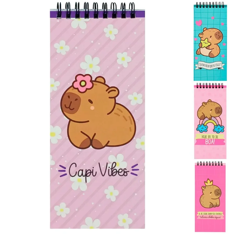 Bloco de Anotação Capivara 9x20cm em Papel Fu Xing SORTIDOS