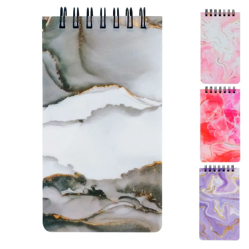Bloco de Anotação Marmorizado 7,5x13,5cm em Papel Fu Xing-Cores Sortidas