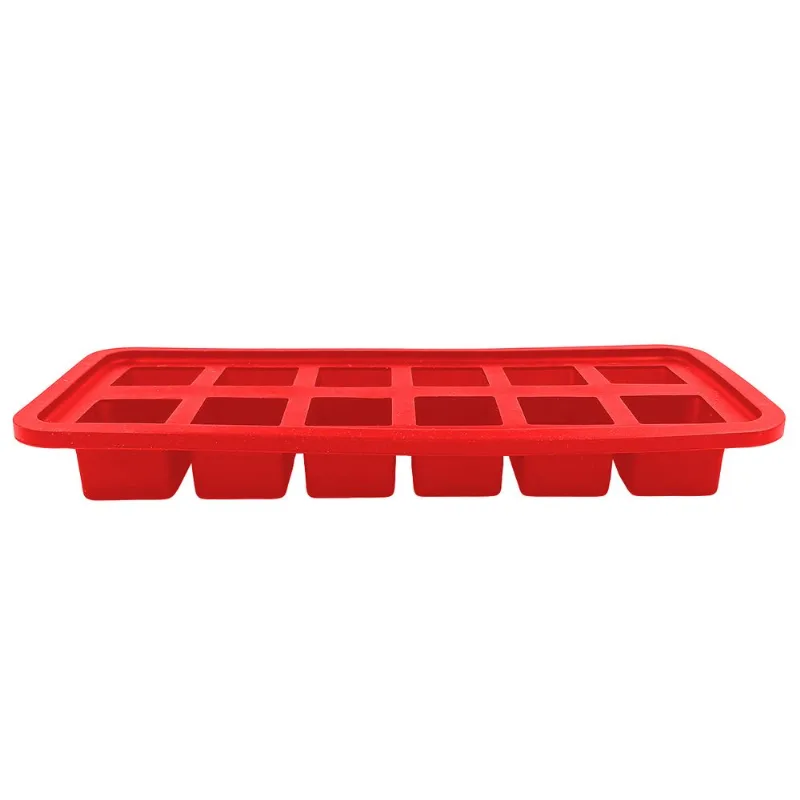 Forma de Gelo Quadrado 10,5x25cm em Silicone Fu Xing-Vermelho