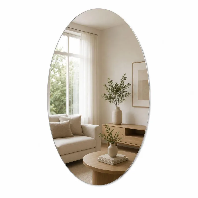 Espelho Adesivo Decorativo Oval 40x60cm Autoadesivo Parede Banheiro Quarto Espelhado Yeet