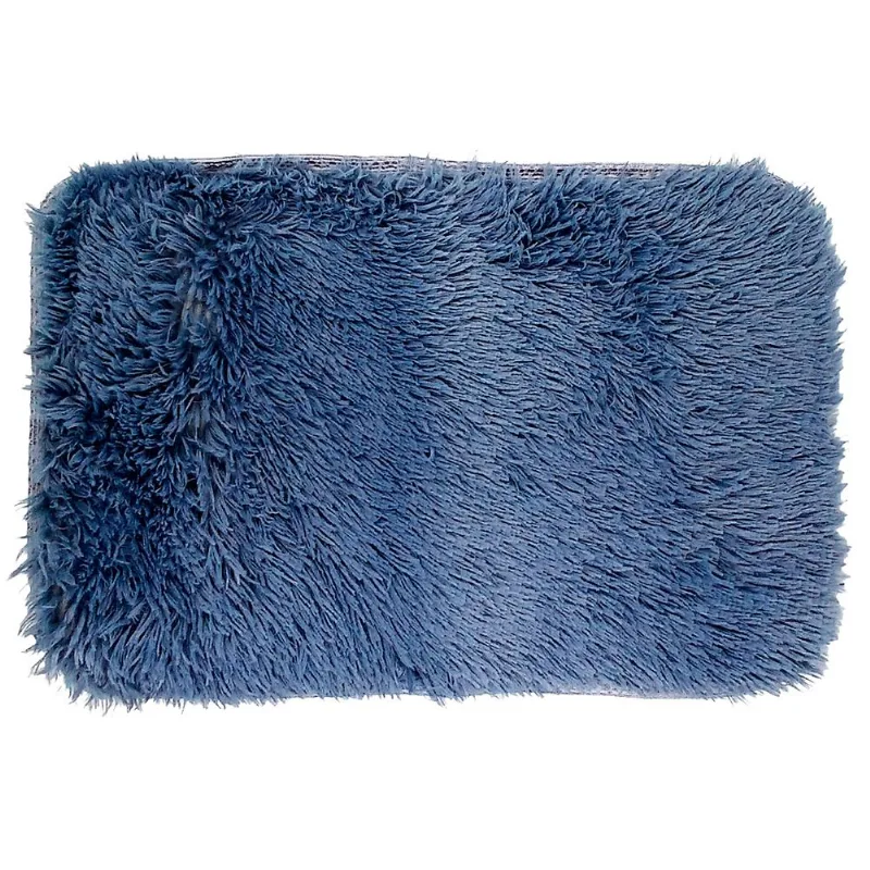 Tapete Felpudo Retangular 40x60cm em Poliéster Fu Xing-Azul