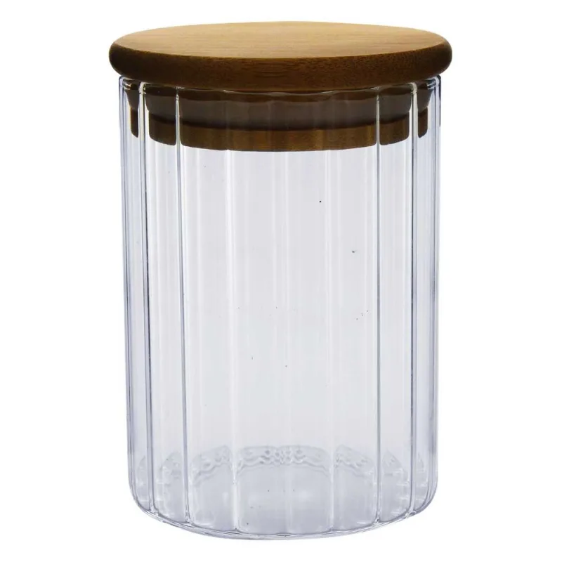 Pote Hermético C/ Tampa Bambu 230ml em Vidro Fu Xing