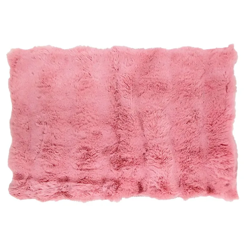 Tapete Felpudo Decorativo 90x60cm em Poliéster Fu Xing-Rosa