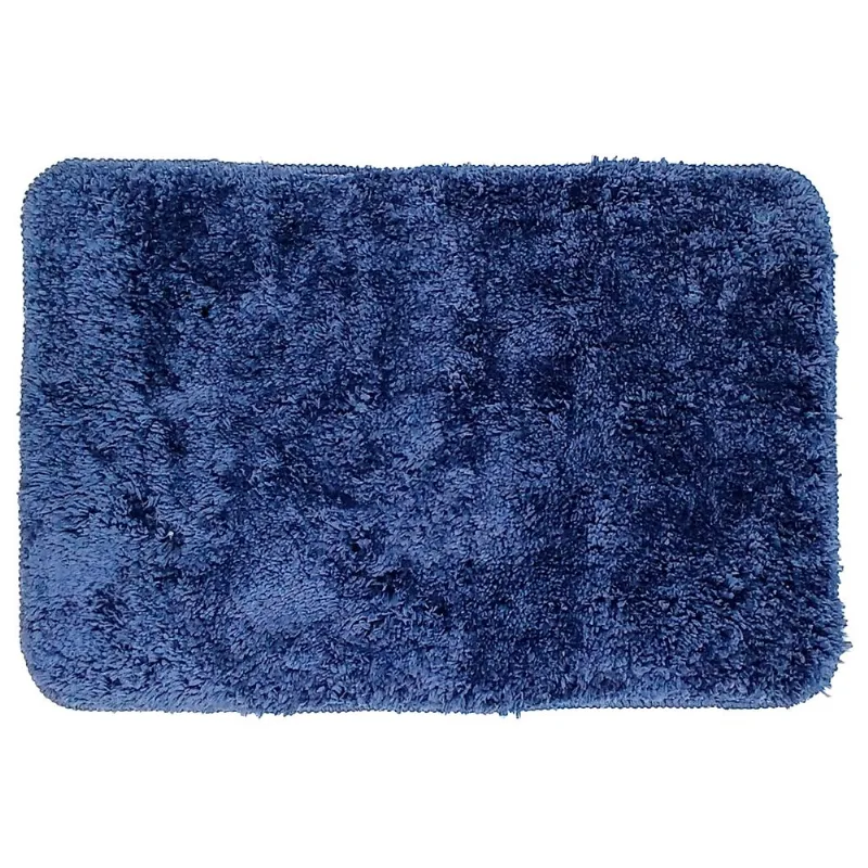 Tapete Felpudo Retangular 38x58cm em Poliéster Fu Xing-Azul