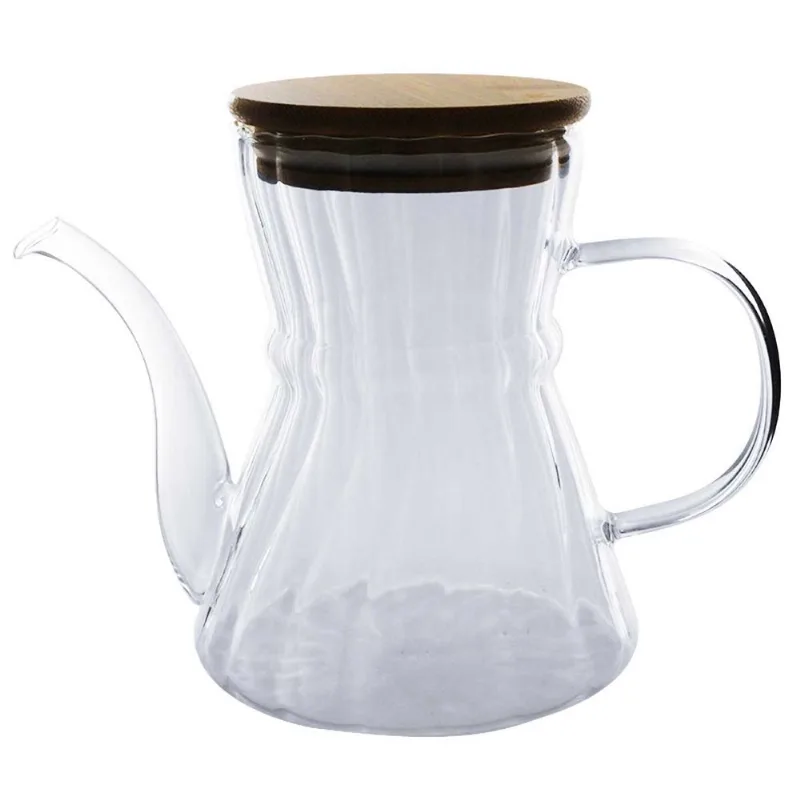 Chaleira C/ Tampa Bambu 630ml em Vidro Fu Xing