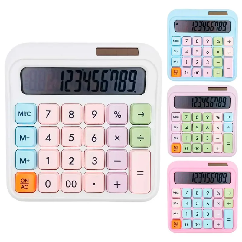 Calculadora de Mesa 12 Dígitos 13x13cm em Plástico Fu Xing- Rosa
