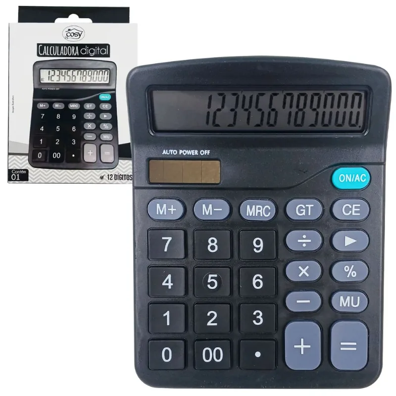Calculadora de Mesa 12 Dígitos 14,5x11,5cm em Plástico Fu Xing