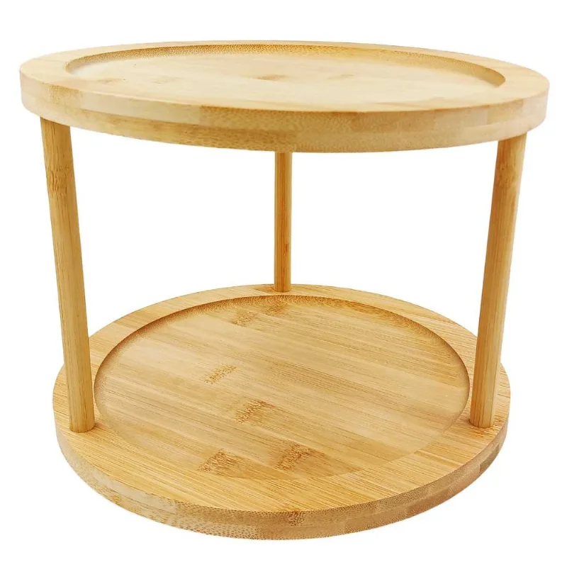 Organizador Giratório 2 Andares 25x18,5cm em Bambu Fu Xing