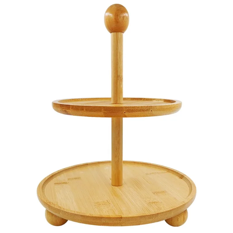 Petisqueira C/ 2 Andares 19,5x24,5x33cm em Bambu Fu Xing