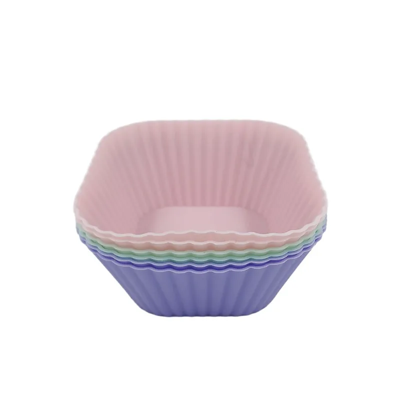 Jogo de Forma P/ Cupcake Quadrada 6 Peças 3x7cm em Silicone Fu Xing