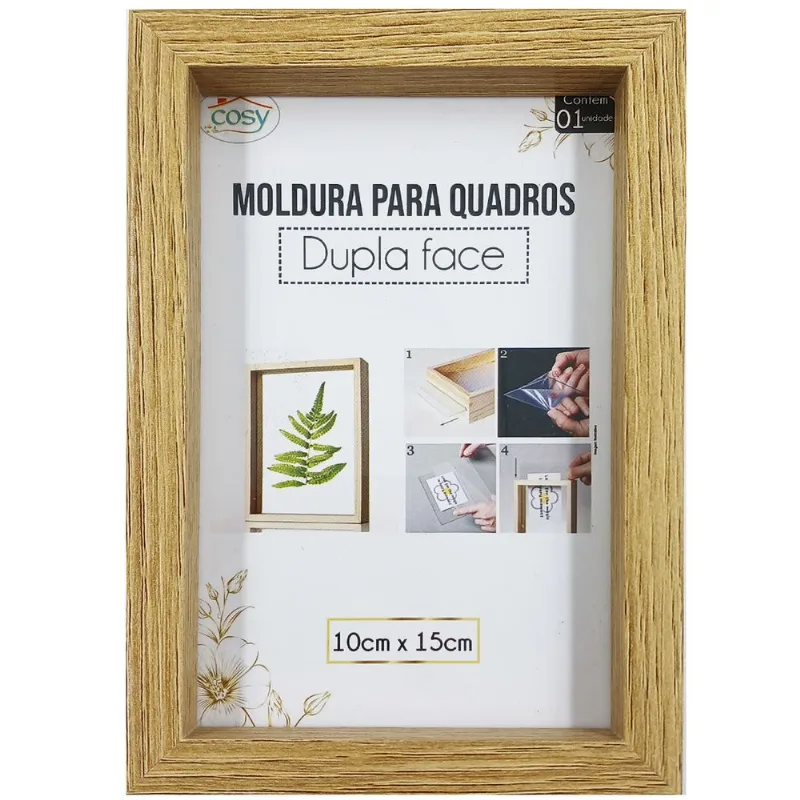 Porta Retrato Dupla Face 10x15cm MDF Fu Xing
