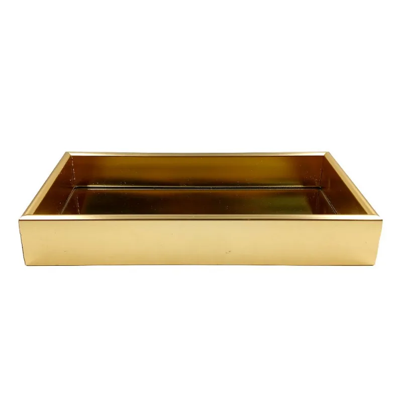 Bandeja Espelhada Decorativa 25x13x4cm Vidro Fu Xing