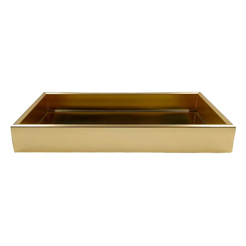Bandeja Espelhada Decorativa 29x16x4cm Vidro Fu Xing
