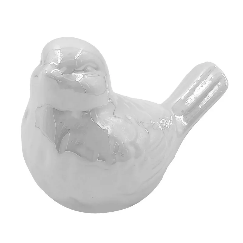Pássaro Decorativo 6,2x7,3cm em Porcelana Fu Xing