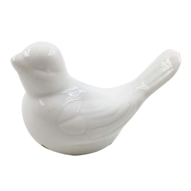 Pássaro Decorativo 10cm em Cerâmica Fu Xing