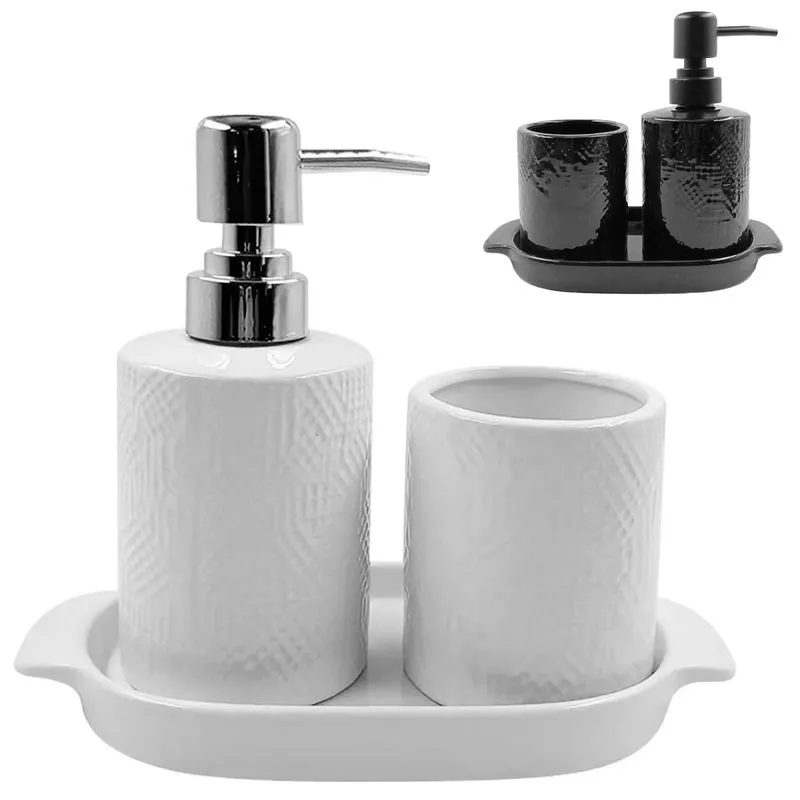 Kit de Banheiro 3 Peças em Porcelana Fu Xing-cores sortidas