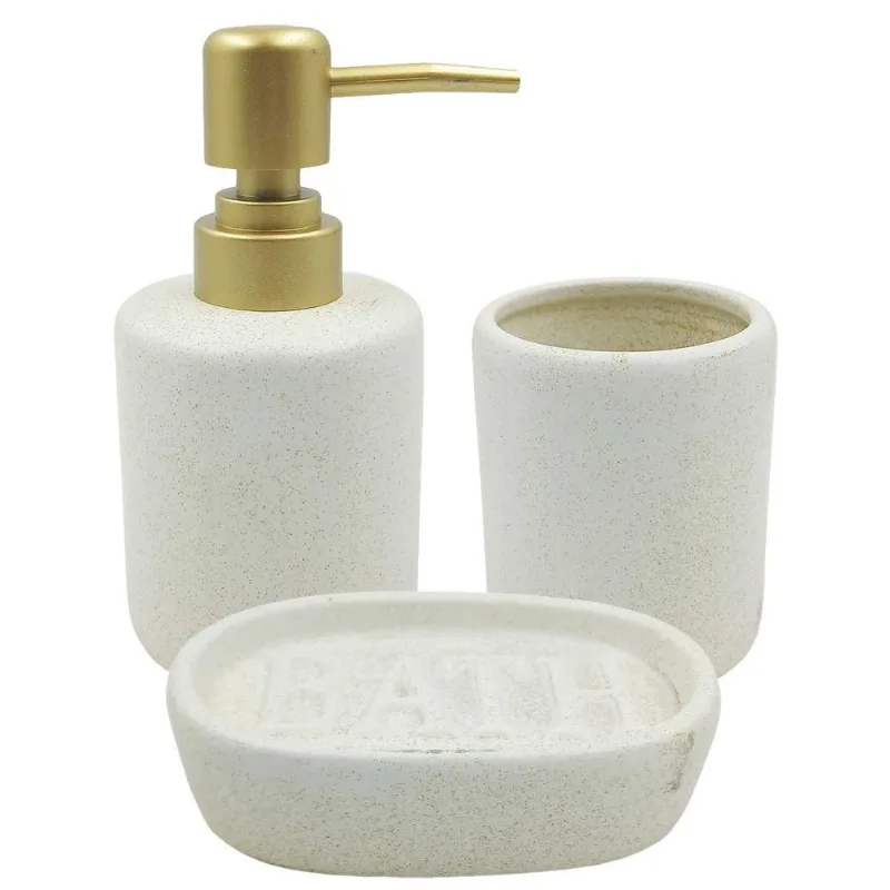 Kit de banheiro 3 peças em porcelana Fu Xing