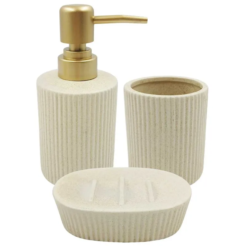 Kit de banheiro 3 peças em porcelana Fu Xing