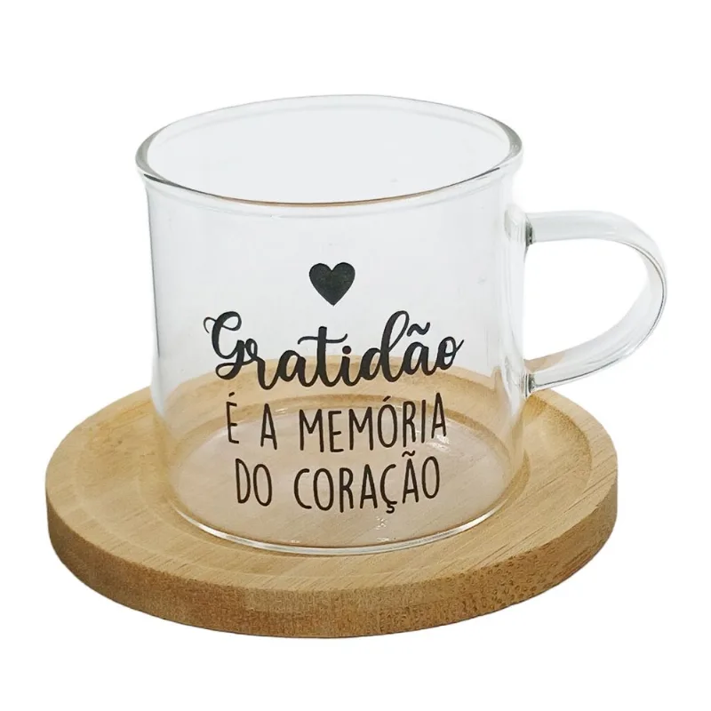 Caneca Frases 100ml em Vidro Fu Xing-Sortido