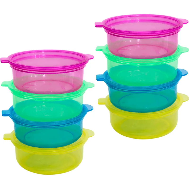 Conjunto 8 Mini Potes Redondos de Plástico 60ml 5x6x6ml - Cosy UNICA