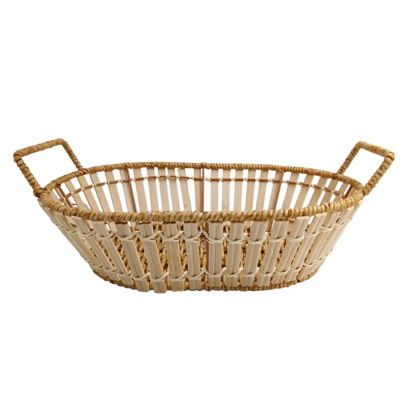 Cesto Oval C/ Alça 29cm em Bambu Fu Xing